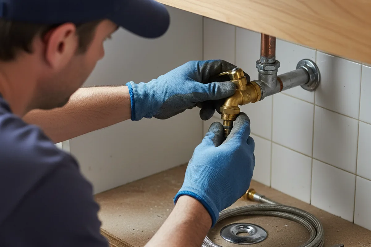 Shutoff valve and fitting work during Emergency Plumbing in Lanesville